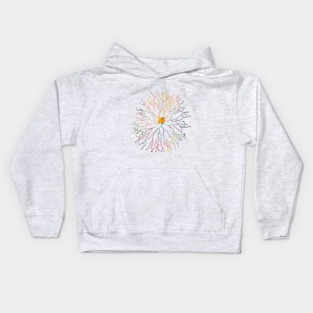 Starburst neuron Kids Hoodie by erzebeth